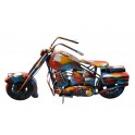 Sculpture Fer : Moto Chopper, Finition Multicolore, H 62 cm