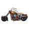 Sculpture Fer : Moto Chopper, Finition Multicolore, H 62 cm