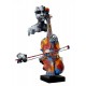 Sculpture Musique Fer : Violoncelliste, Finition Multicolore, H 72 cm