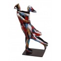Sculpture Couple Fer : Etreinte amoureuse, Finition Multicolore, H 30 cm