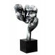 Sculpture Couple Fer : Etreinte Finition Multicolore, H 75 cm