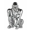 Statuette Gorille Design, Finition Argent Brillant, H 41 cm