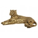 Statuette Lion couché XL, Modèle baroque doré, L 80 cm