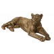 Statuette Lion couché XL, Modèle baroque doré, L 80 cm