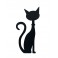 Déco Murale Fer : Silhouette Chat Noir, Gauche, H 34 cm
