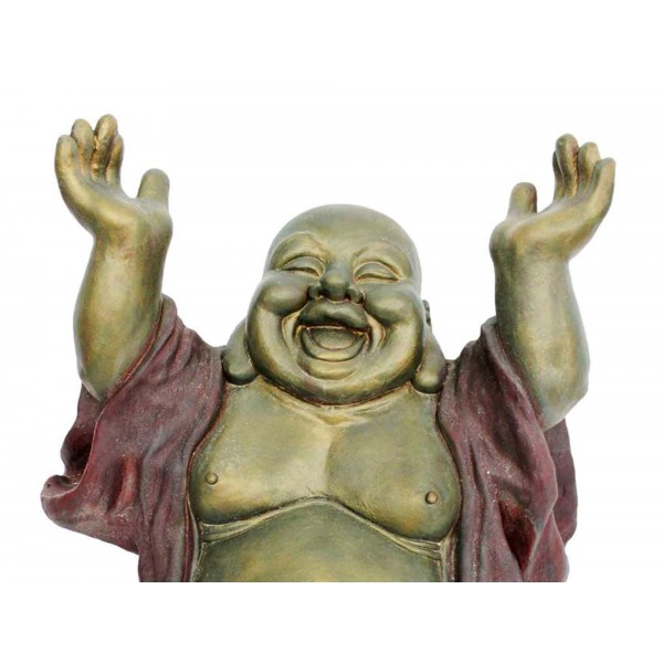 Statue Bouddha Rieur XXL, Mod Résine colorée, H 82 cm
