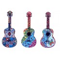 Set 3 magnets Frigo : 3 Guitares, Carreaux de Ciment, L 13 cm