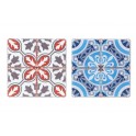 Set 2 Dessous de Plat Rétro 1, Motifs Carreaux de ciment, L 16 cm