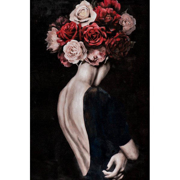 ROSE - Tableau grand format photo macro d'une rose rouge