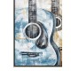 Tableau Design Musique : Guitare Basse, Peinture & Relief, H 120