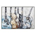 Tableau Design Musique : Guitare Basse, Peinture & Relief, H 120