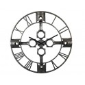 Grande Horloge Industrielle, Pistons Argent, Diam 78 cm