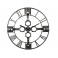 Grande Horloge Industrielle, Bois Gris & Métal argent, Diam 70 cm