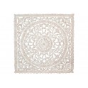 Déco Murale Bois sculpté : Mandala, Marron Vieilli, H 60 cm