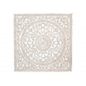 Déco Murale Bois sculpté : Mandala, Marron Vieilli, H 60 cm