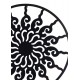 Déco murale fer : Soleil Stylisé dans Cercle Métal, Noir, H 80 cm