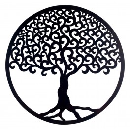 Déco murale fer : Arbre de vie, Anthracite & marron, Mod 5, H 60 cm