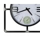 Grande Horloge Industrielle, Bois Gris & Métal argent, Diam 70 cm