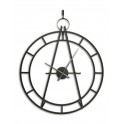 Grande Horloge Industrielle, Compas et Cadran, H 86,5 cm