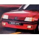 Plaque Métal bombée Relief : La Peugeot 205 GTI Rouge, L 40 cm