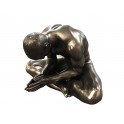 Statuette homme nu : Dévotion, H 18 cm