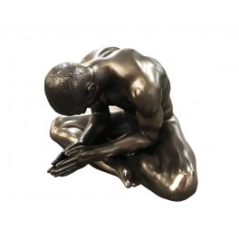 Statuette homme nu : Dévotion, H 18 cm