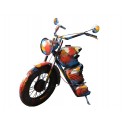 Sculpture Fer XL : Face Avant Moto Chopper, Finition Multicolore, H 81 cm