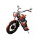 Sculpture Fer XL : Face Avant Moto Chopper, Finition Multicolore, H 81 cm