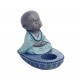 Bougeoir Figurine bouddhiste, Petit Moine et Bougie Chauffe-plat, L 13,5 cm
