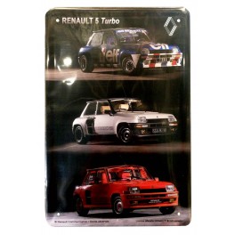 Plaque Métal R5 : La Renault 5 Turbo, 3 Finitions, H 40 x 30 cm