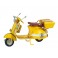 Scooter Miniature : Vespa N°8 en métal, Mod Jaune Paille, L 19 cm