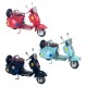 Miniature Scooter Vespa Métal : Modèle à Fleurs Bleu, L 17 cm