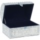 Boite à Bijoux et Coffre en Aluminium avec Perles Métalliques Nacrées, L 26 cm