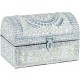 Boite à Bijoux et Coffre en Aluminium avec Perles Métalliques Nacrées, L 26 cm