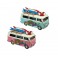 Set 2 Vans Combi en métal, Rose et Bleu. L 25 cm