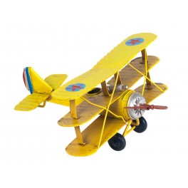 Avion Miniature en métal, Modèle Jaune, L 16 cm