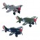 Set 3 Avions Spitfire miniatures en Métal, Gris, Vert et Noir, L 16 cm