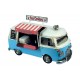 Van Combi Miniature en Fer, Modèle Camion à glaces et accessoires, Bleu, L 28 cm