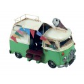 Van Combi Miniature en Fer, Modèle Camion à Glaces et Accessoires, Vert, L 20 cm