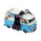 Van Combi Miniature en Fer, Modèle Camion à Glaces et Accessoires, Bleu, L 20 cm