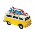 Miniature Laiton : Mini Van Combi Jaune, L 11,5 cm