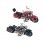 Set 2 Motos Vintages miniatures en Métal, Rouge et Noir, L 27 cm