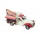 Camion à Hot-Dog en Métal, Rouge et Blanc, L 27,5 cm