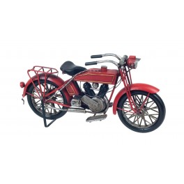 Moto Vintage miniature en Métal, Couleur Rouge, L 29 cm