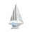 Bateau à voiles en bois, Bleu et Beige, H 43 cm