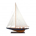 Très grand bateau à voiles décoratif, Bleu Marine et Blanc, H 98 cm