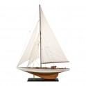 Grand bateau à voiles : Modèle Marron et Blanc, H 85 cm