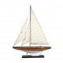 Grand bateau à voiles : Modèle Marron et Beige, H 70 cm