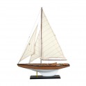 Grand bateau à voiles : Modèle Marron et Beige, H 70 cm