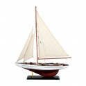 Grand bateau à voiles : Modèle Marron et Beige, H 55,5 cm